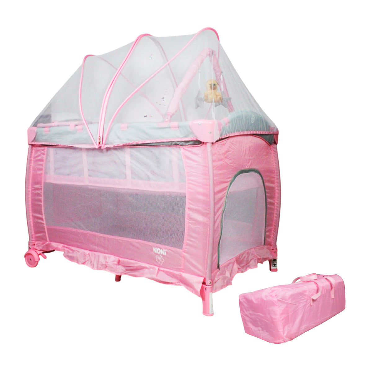 Cuna/Corral para bebe con cambiador, vibrador y mosquitero IS-888 E
