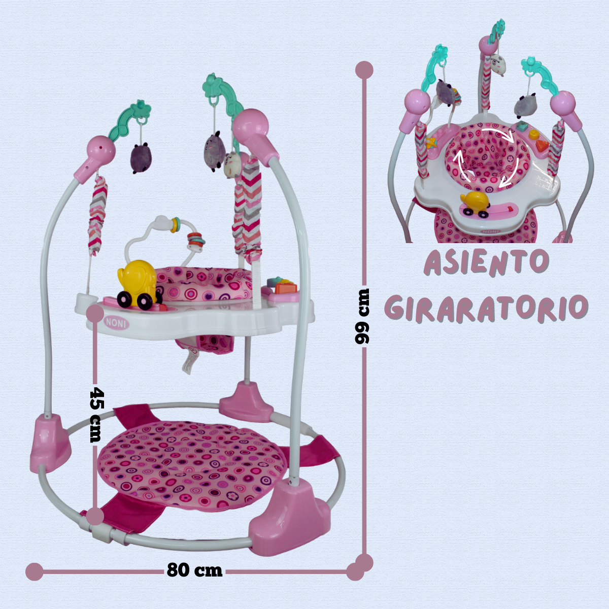 Silla Saltarina Gimnasio Para Bebe Color Rosa, Is-151 B