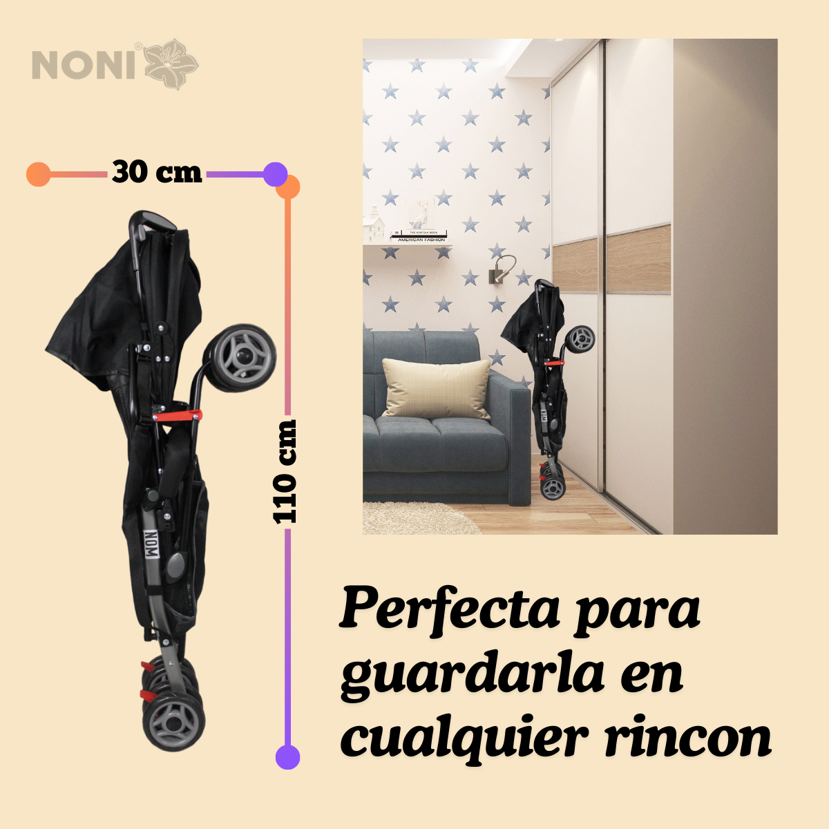 Carriola De Bastón Plegable Con Diseños, IS-666 F