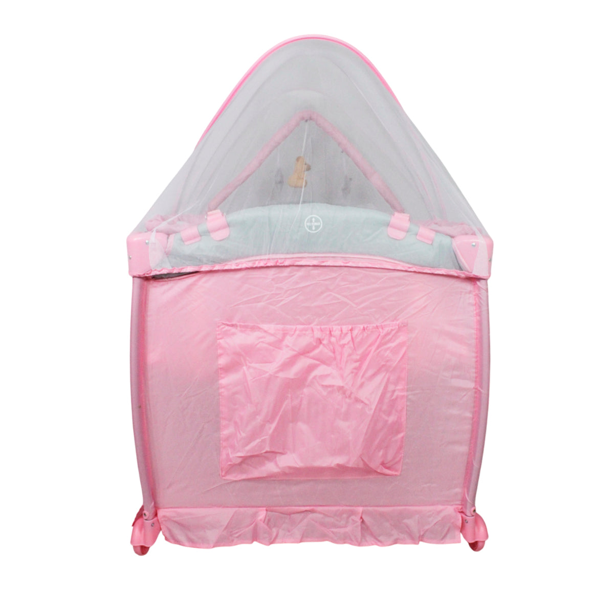Cuna/Corral para bebe con cambiador, vibrador y mosquitero IS-888 E