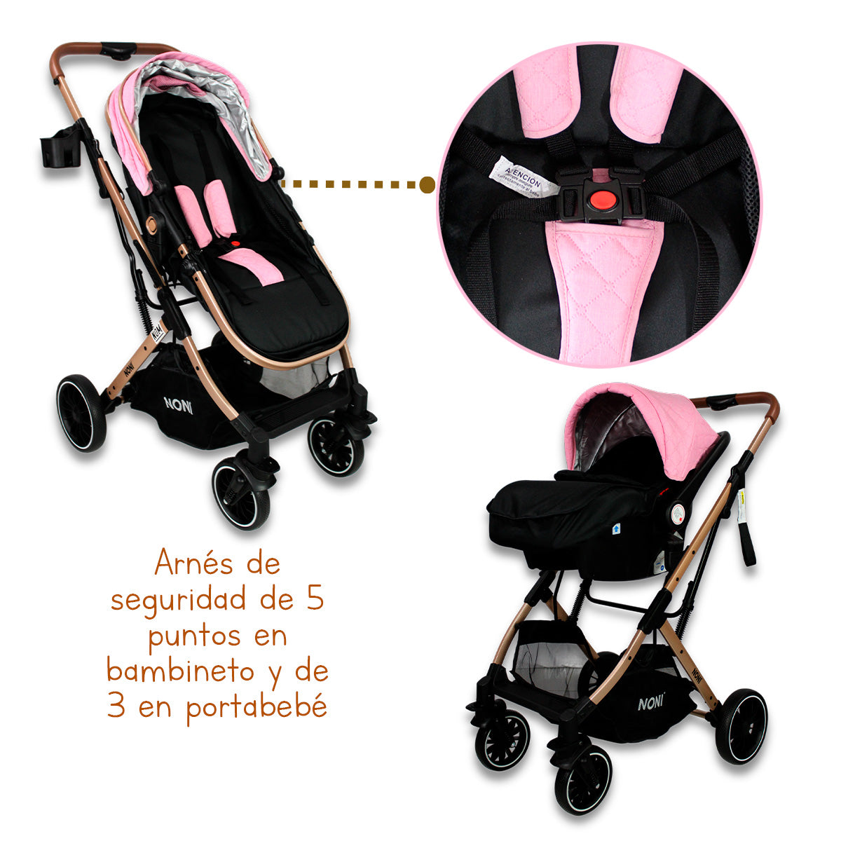 Carriola de paseo Travel System con pañalera IS-999 J