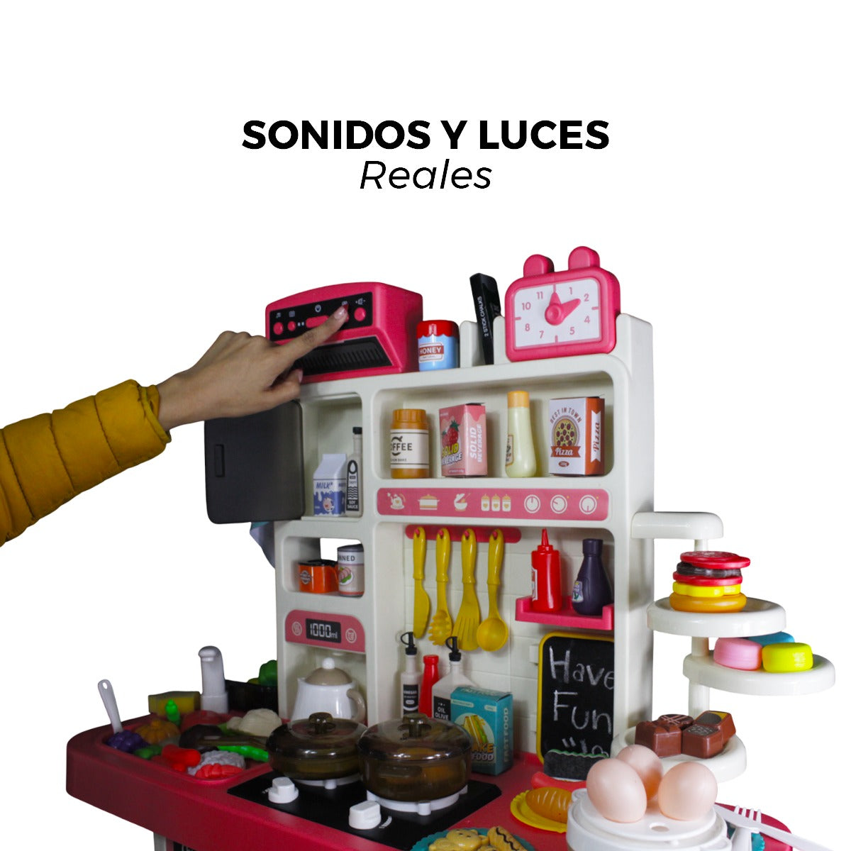 Cocinita De Juguete 89 Piezas Luz Y Sonido IS-388