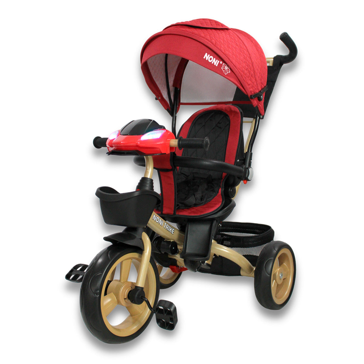 Triciclo Premium Con Empuje Capitonado Y Sonido Noni Is-X1