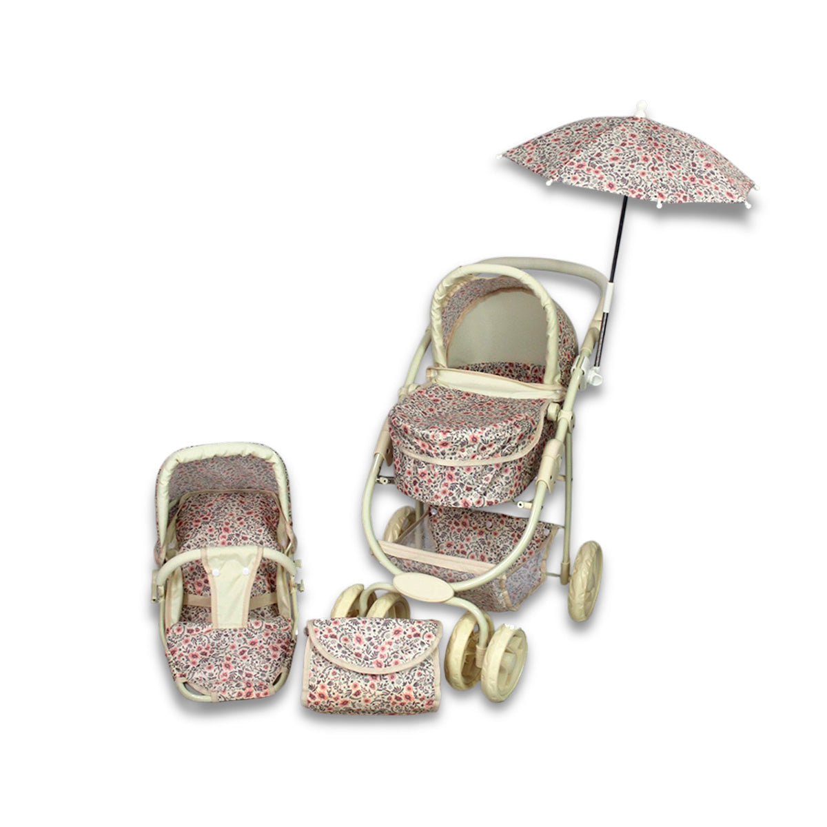 Carriolita De Muñeca, Bambineto Sombrilla Bolso. Noni IS-9662