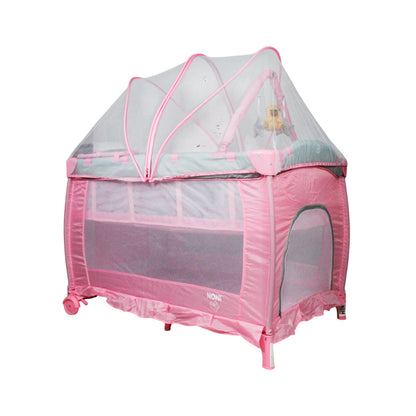 Cuna/Corral para bebe con cambiador, vibrador y mosquitero IS-888 E