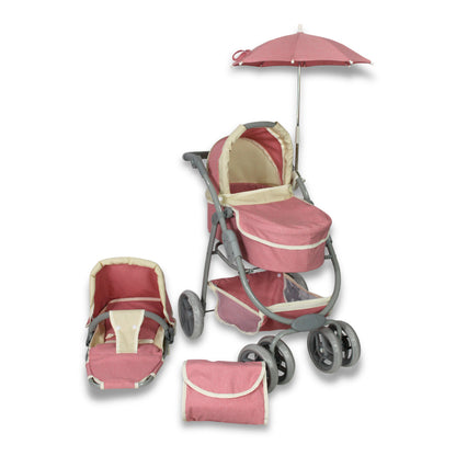 Carriolita De Muñeca, Bambineto Sombrilla Bolso. Noni IS-9662