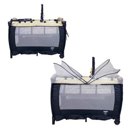 Cuna/Corral para bebe con cambiador, vibrador y mosquitero IS-888 E