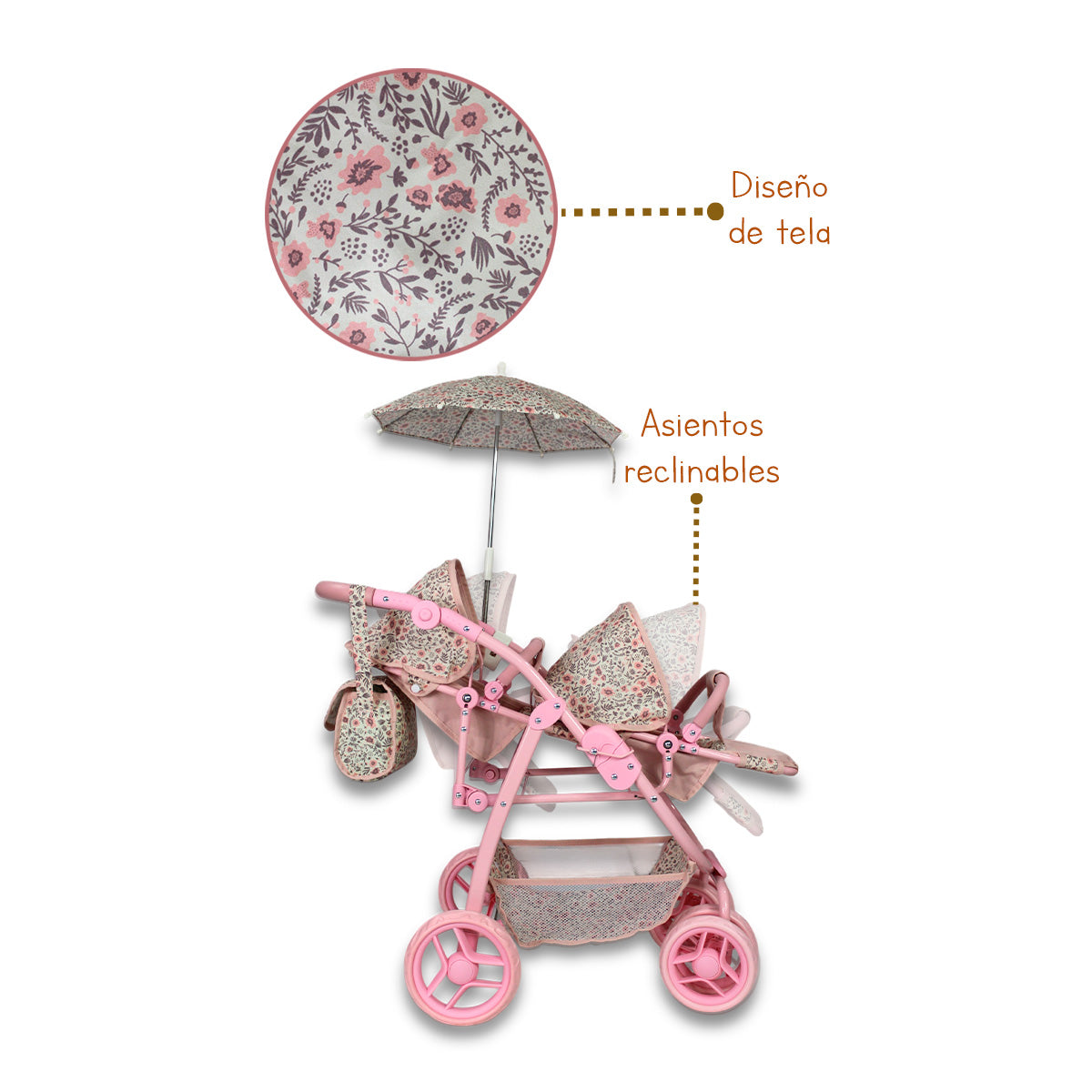 Carriolita De Muñeca Doble Asiento, IS-9662 D