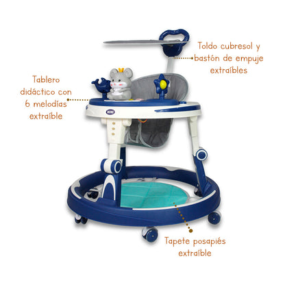 Andadera Con Luz, Sonido y Bastón De Empuje. IS-102 B