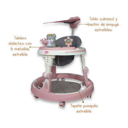 Andadera Con Luz, Sonido y Bastón De Empuje. IS-102 B