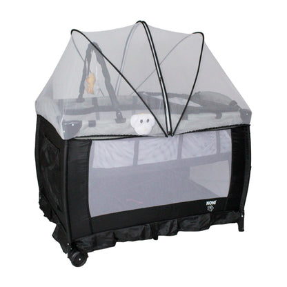 Cuna/Corral para bebe con cambiador, vibrador y mosquitero IS-888 E