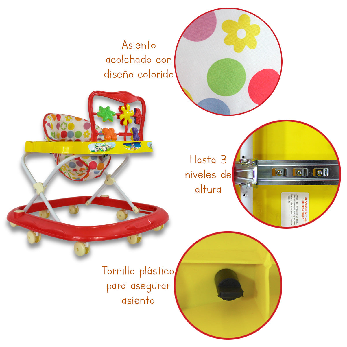 Andadera Para Bebe Económica Musical, Angelin Baby IS-101 A