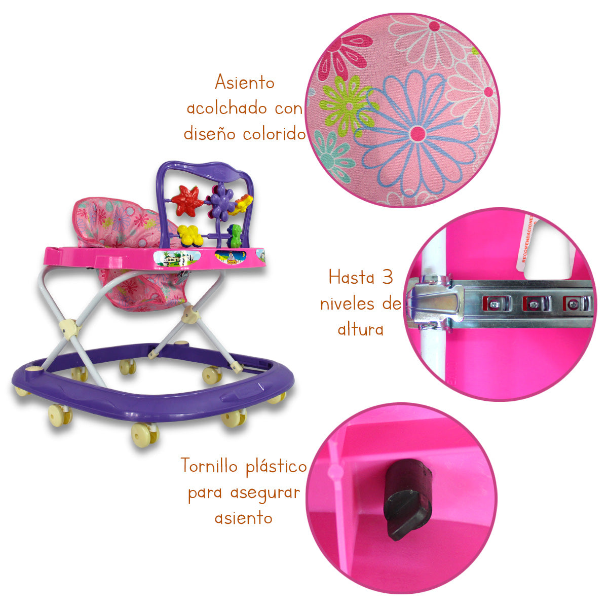 Andadera Para Bebe Económica Musical, Angelin Baby IS-101 A