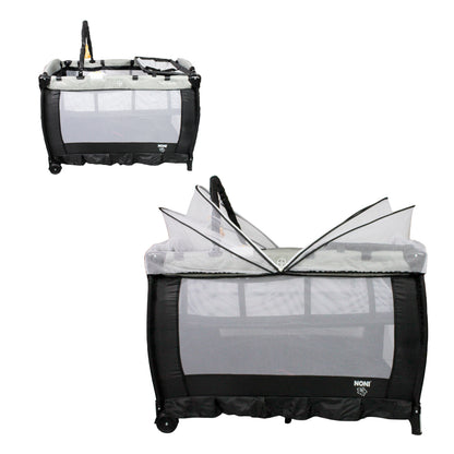 Cuna/Corral para bebe con cambiador, vibrador y mosquitero IS-888 E