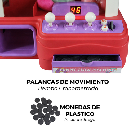 Mini Máquina Niños Atrapa Peluches Garra Luz Sonido Juguete IS-119