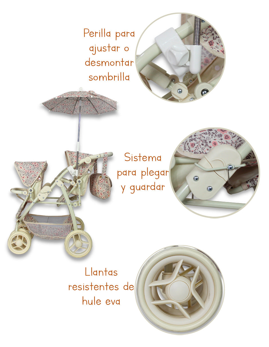 Carriolita De Muñeca Doble Asiento, IS-9662 D