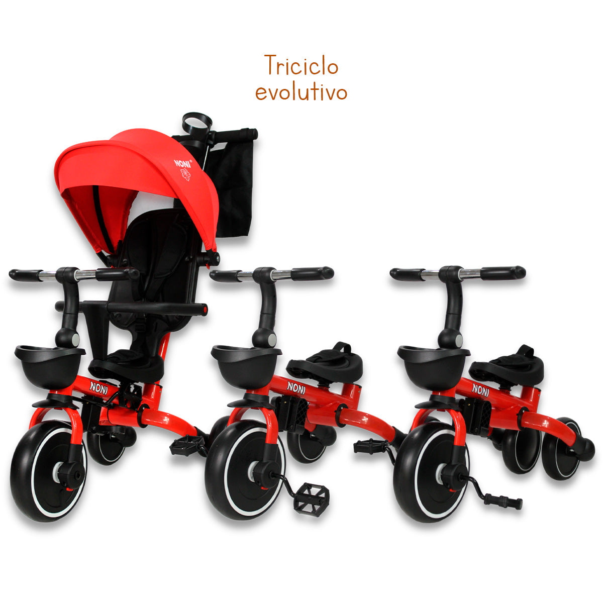 Triciclo - Carriola. Moderno De Aluminio 5 En 1. IS-3041 E