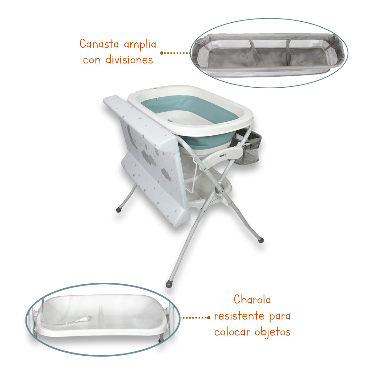 Tina De Baño Moderna Plegable con Cambiador IS 02 L