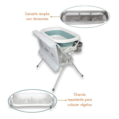 Tina De Baño Moderna Plegable con Cambiador IS 02 L