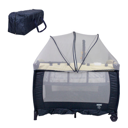 Cuna/Corral para bebe con cambiador, vibrador y mosquitero IS-888 E