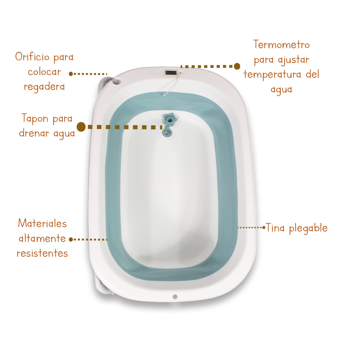 Tina De Baño Moderna Plegable con Cambiador IS 02 L