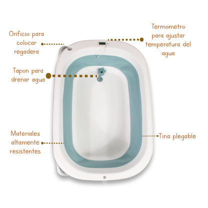 Tina De Baño Moderna Plegable con Cambiador IS 02 L