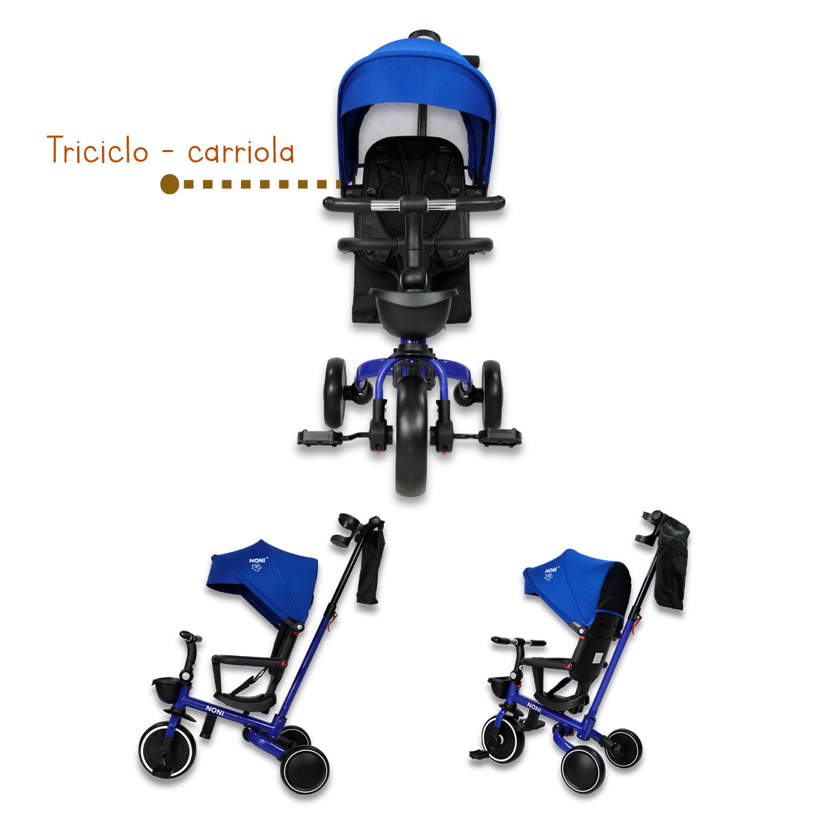 Triciclo - Carriola. Moderno De Aluminio 5 En 1. IS-3041 E