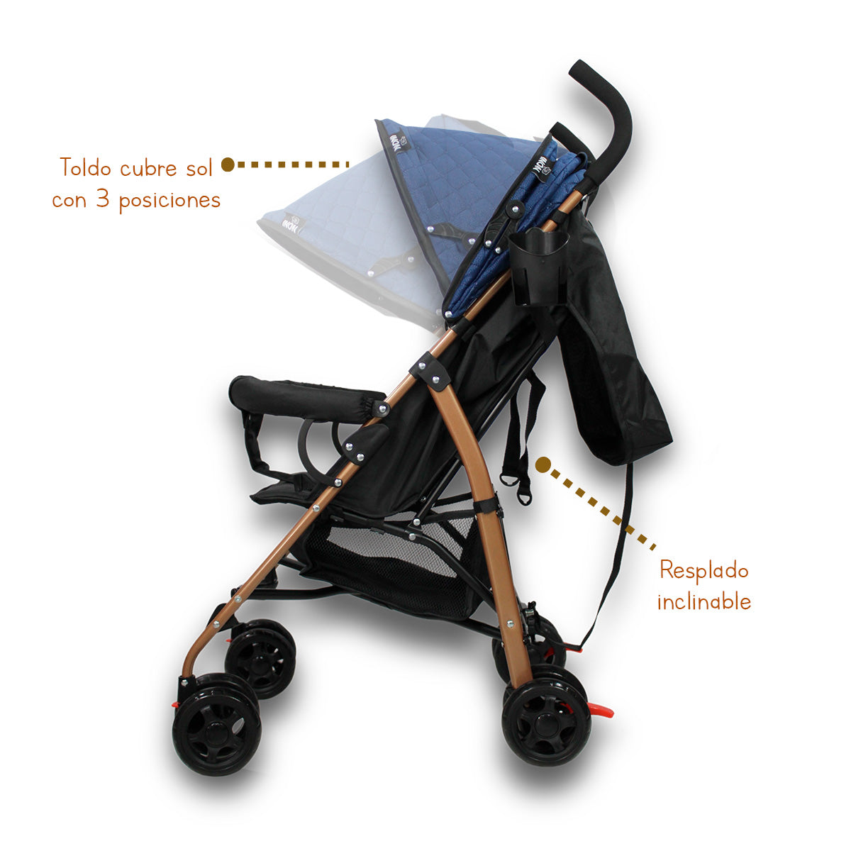 Carriola De Bastón Reforzada Toldo Capitonado IS-666 Q