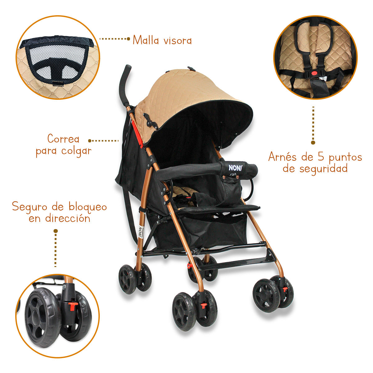 Carriola De Bastón Reforzada Toldo Capitonado IS-666 Q