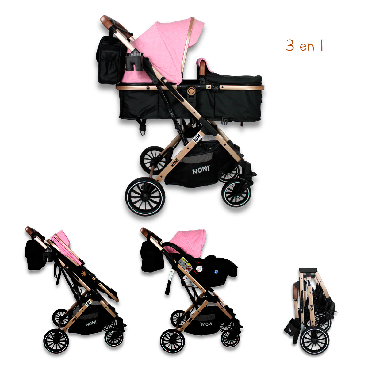 Carriola de paseo Travel System con pañalera IS-999 J