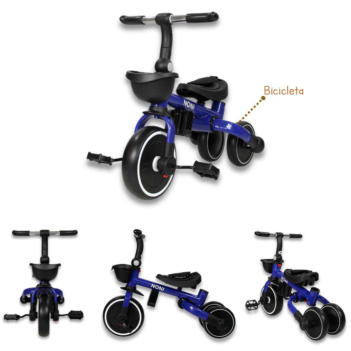 Triciclo - Carriola. Moderno De Aluminio 5 En 1. IS-3041 E