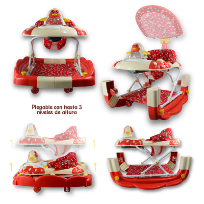 ANDADERA MECEDORA 2 en 1 CON TABLERO MUSICA 3 POSICIONES IS 121-S