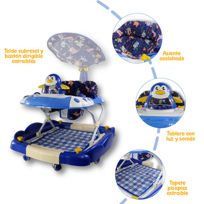 ANDADERA MECEDORA 2 en 1 CON TABLERO MUSICA 3 POSICIONES IS 121-S